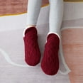 thumbnail image 2 of MIUOWANP Winter Socks for Women New Woven And Velvet Indoor And Slippers ,Thicken Warm Home Bedroom Slippers Men's Non-slip Foot Warm Snow, 2 of 4