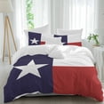 thumbnail image 2 of Blue Red White Texas Flag with Star Bedding 3 Piece Duvet Cover Set Twin Size, Minimalistic Geometric Stripe Soft Microfiber Comforter Cover with Zipper Closure & Pillowcases, Quilt Cover, 2 of 9