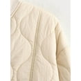 thumbnail image 6 of Female Quilted Jacket Button Down Fall Winter Coats Puffer Padded with Pockets Cream White L, 6 of 9