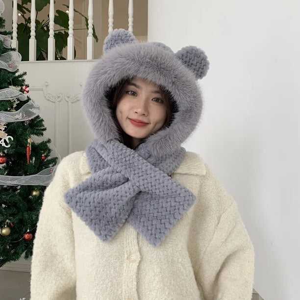 Bufanda de algodón de felpa para niña, conjunto de tres piezas, Kawaii Sanrioed Kuromi Anime Cinnamoroll Melody, bufanda suave a prueba de viento, regalos de navidad LIUWENJING unisex
