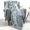 thumbnail image 2 of Unique Bargains Faux Fur Shaggy Sherpa Throw Blanket, 60" x 77", Gray, 2 of 8