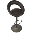 thumbnail image 3 of Contemporary Home Living Set of 2 Antique Brown Upholstered Metro Adjustable Bar Stool, 40.75”, 3 of 5