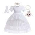 thumbnail image 2 of Vestido de princesa con flores de tul de encaje blanco para niñas, vestido de princesa para cumpleaños, boda, fiesta, noche, comunión Formal, vestido de graduación, ropa 4Y Gao Jinjia LED, 2 of 2