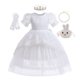 thumbnail image 2 of Vestido de princesa con flores de tul de encaje blanco para niñas, vestido de princesa para cumpleaños, boda, fiesta, noche, comunión Formal, vestido de graduación, ropa 7Y Gao Jinjia LED, 2 of 2