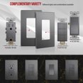 thumbnail image 3 of ENERLITES Screwless Decorator Wall Plate, Child Safe Outlet Covers, Size 1-Gang, Unbreakable Polycarbonate Thermoplastic, SI8831-SG, Glossy, Space Gray, 20 Count, 3 of 5