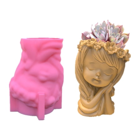 Creative Silicone Vase , 3D Girl Pen Holder Epoxy Resin Casting Flower Pot Crafts Making Home Decor diy Clay Vase Ornament