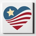 thumbnail image 1 of USA Heart Flag Single Star - 10" x 10" - Decorative Canvas Wall Art - White Edge - 5/8" Gallery Wrapped, 1 of 2
