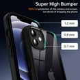 thumbnail image 2 of Shockproof Clear Case for iPhone 12/12 Pro, [Not Yellowing] [10FT Military Drop Protection] Hard Clear Back Four Corner Airbags Drop Protection Phone Cover, 6.1 inch, Black, 2 of 7