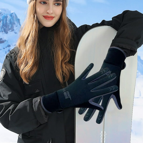 Guantes de poliéster, juegos de colchas y cubrecamas, invierno y otoño, forro polar grueso, cálido, unisex, para deportes al aire libre, resistentes al frío, pantalla táctil, guantes térmicos para con