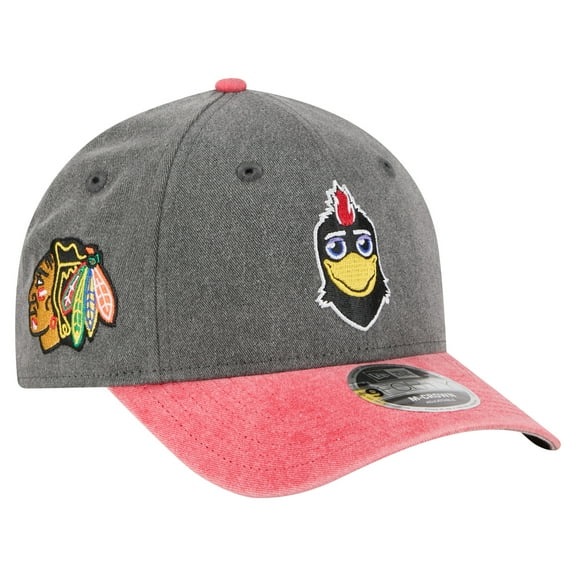 Men's New Era Black/Red Chicago Blackhawks Mascot 2-Tone 9FORTY Adjustable Hat