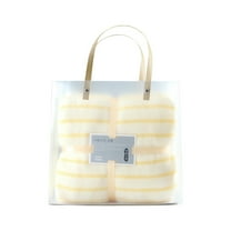 Guanhe Turkish Beach Towels Oversized Striped Coral Velvet Bath Towel, Highly Absorbent Quick Drying Swimming Pool Accessories 27.6''x55''(Yellow)