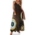 thumbnail image 1 of Vestido sin mangas con fondo marrón y reloj (Steampunk) Vestidos de noche de lujo 2024 Vestidos de falda de verano para mujer 2024, 1 of 7
