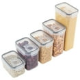 thumbnail image 3 of 5 Size Clear Plastic Storage Jars with Lids - Square Plastic Containers with Airtight Lids - Canisters With Lids Proof Crispers - BPA-Free, 3 of 4