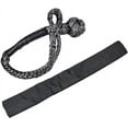 thumbnail image 2 of Astra Depot Black Shackle Soft UHMWPE Synthetic 38000lbs + Red Snatch Recovery Ring 41000lbs for ATV UTV Tow Truck - 2 Sets, 2 of 7