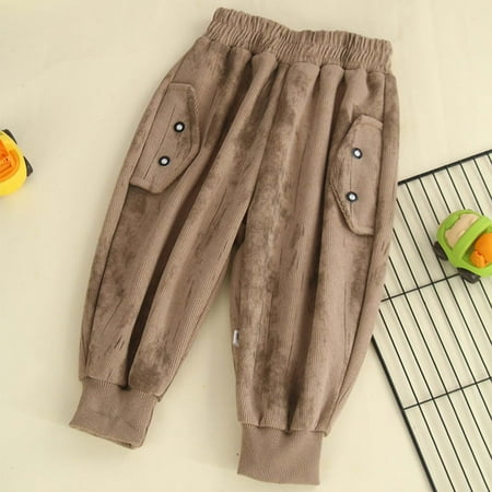 

Boys and Girls Cotton Pants Fleece Ink-Painted Corduroy Pants Loose Trousers Pants Plus Size Active Sports Athlete Pants Fashion Jogger Pants Fall Clothes Cyber and Monday Deals 2024 Brown 6 Years