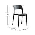 Tatiana Outdoor Plastic Chairs, Set of 2, Black
