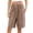 Coffee, variant on yillto Summer Shorts for Womens Wide Leg Knee Length Long Shorts Trousers Elastic Waist Casual Pockets Pants