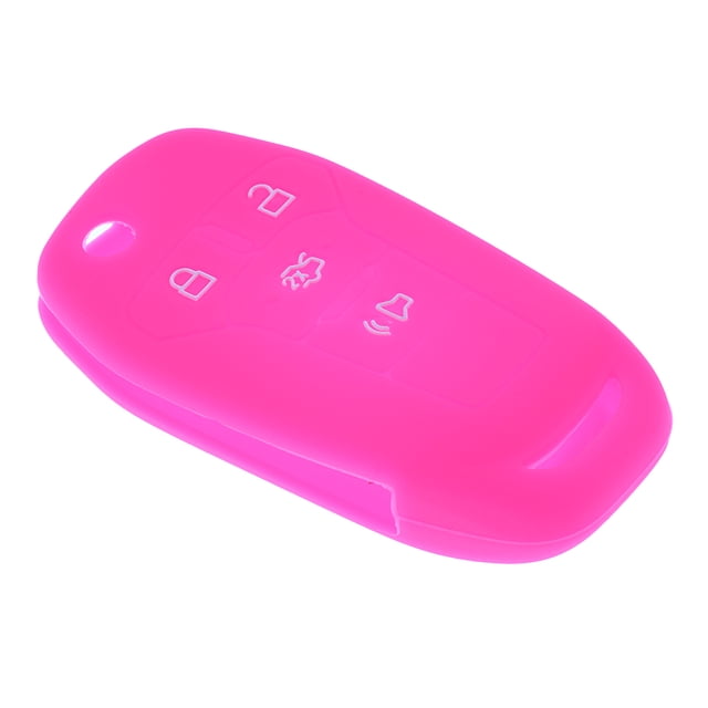 Tachiuwa 4 Buttons Remote Key Silicone Case Cover Explorer Rose Red