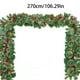 thumbnail image 2 of Ratán navideño de 270 cm con piñas y bayas rojas, ideal para decorar chimeneas, escaleras, pasillos, marcos de puertas, etc. (Apta de pino y bayas rojas)., 2 of 6