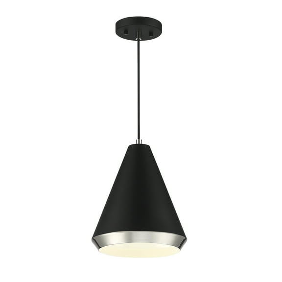 Trade Winds Audrey 1-Light Pendant in Matte Black with Polished Nickel