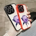 thumbnail image 3 of Funda De Lujo Transparente De Rosas Moradas Para IPhone 12 11 Pro Max IP 13 Cinta Lente De Protectora Cubierta Para 14 Fundas, 3 of 4
