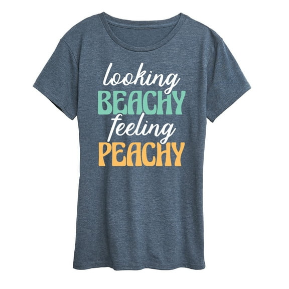 Instant Message - Looking Beachy Feeling Peachy - Women's Short Sleeve Graphic T-Shirt