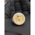 thumbnail image 2 of Pave 3.95 Cts Round Brilliant Cut Diamonds Men's Iced Out Jesus Ring In Hallmark 14K Yellow Gold, 2 of 13