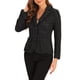 thumbnail image 1 of BLAZER DE TWEED PARA MUJER CHIC INSPIRADOR CON SOLAPA EN V, MANGA LARGA, ELEGANTE Y CASUAL DE NEGOCIOS, TALLA M EN NEGRO, 1 of 6