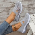 thumbnail image 4 of Orthopedic Shoes for Women,Women Wide Width Breathable Walking Comfortable Slip on Sneakers,Non Slip Arch Support Slip on Shoes Gray 9, 4 of 7