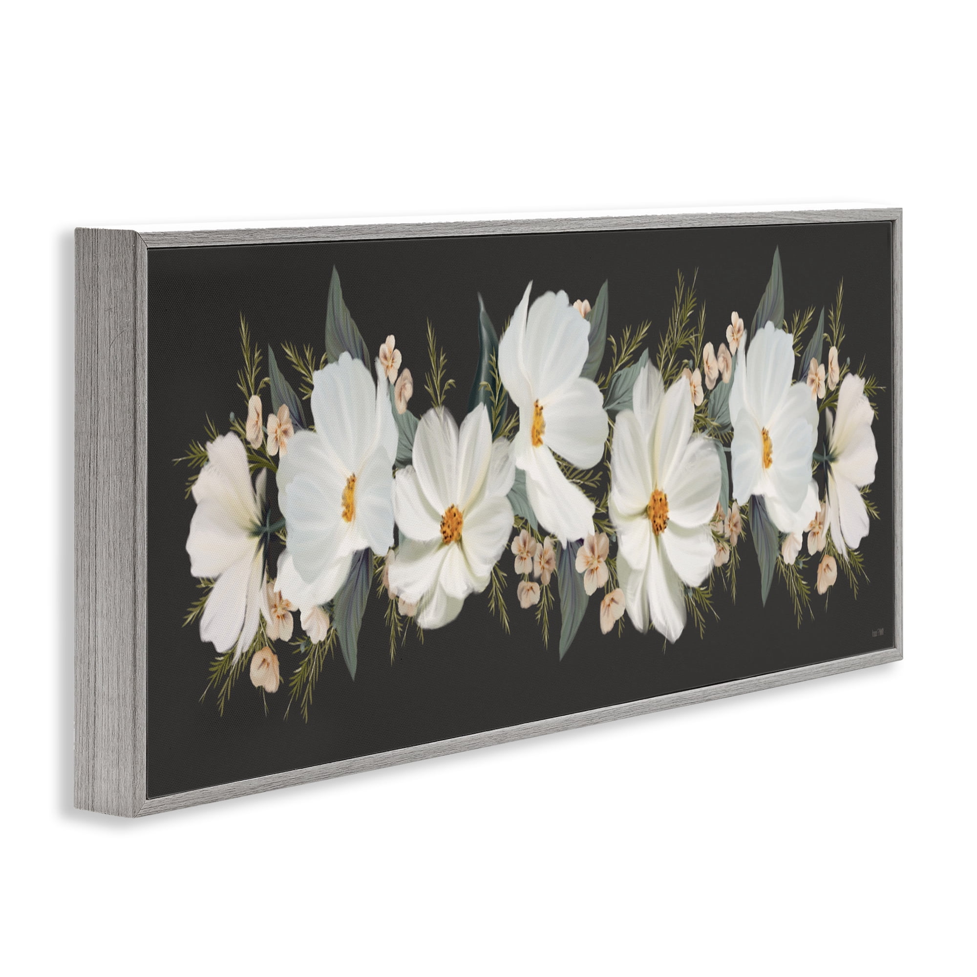 Stupell Industries Line Of Lace Cosmos Gray Framed Giclee Art, design by House Fenway