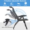 thumbnail image 5 of Patiojoy 4 PCS Outdoor Wicker Chaise Lounge Patio Lounge Chair Ottoman Set Camp Chairs w/7-Gear Adjustable Backrest Gray, 5 of 7