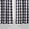 thumbnail image 6 of GlowSol Cafe Curtains 30 inch Length Buffalo Plaid Farmhouse Half Window Curtains for Kitchen Bathroom Living Room, Black/White, 2 Panels, 6 of 7