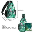 thumbnail image 2 of Mosiso Polyester Sling Bag Backpack Travel Hiking Outdoor Sport Crossbody Shoulder Bag Multipurpose Daypack for Women Men, Palm Leaf Flower, 2 of 8