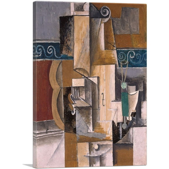 ARTCANVAS Guitar and Violin 1912 Canvas Art Print by Pablo Picasso - Size: 26" x 18" (0.75" Deep)