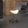 thumbnail image 2 of HOMCOM Saddle Stool Adjustable Rolling Salon Chair for Massage Spa White, 2 of 10