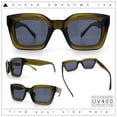 thumbnail image 2 of SA106 Womens Luxury Beveled Thick Horn Rim Rectangle Fashion Sunglasses Green - Black, 2 of 8