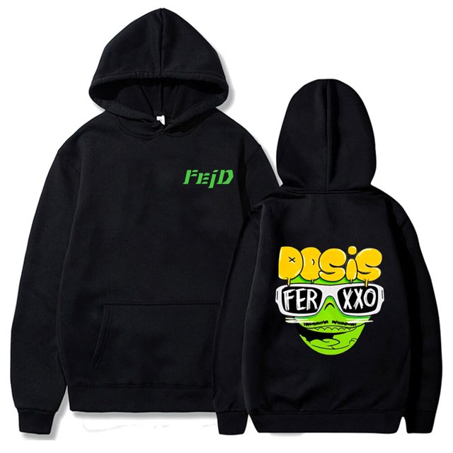 Feid Ferxxo-Sudadera con capucha para hombre y mujer, suéter holgado de lana con estampado de rapero, ropa de calle de gran tamaño
