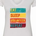 thumbnail image 4 of Inktastic Volunteering Eat Sleep Volunteer Repeat Women's V-Neck T-Shirt, 4 of 5