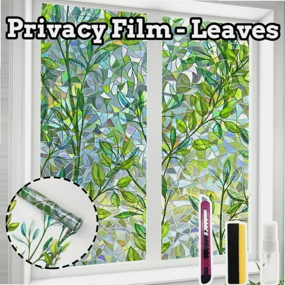 Window Privacy Film Window Film 3D No Glue Glass Sticker for Glass Door Home and Office Heat Control Anti UV