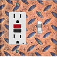 thumbnail image 1 of Metal Light Switch Plate Outlet Cover Image of Rusted Crosshatch MET005, 1 of 14