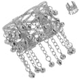 thumbnail image 2 of Brazalete de danza del vientre: Brazalete para mujer, brazalete de metal ajustable con cascabeles, joyería étnica para danza del vientre., 2 of 8