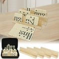 thumbnail image 1 of LOVEVER Dominoes Set for Adults with 4 Wood Racks Funny Domino Game Set with 28 Colored Dominos and EVA Case Portable Dominoes Travel Set Complete Dominos Set for Family Board Games, 1 of 10