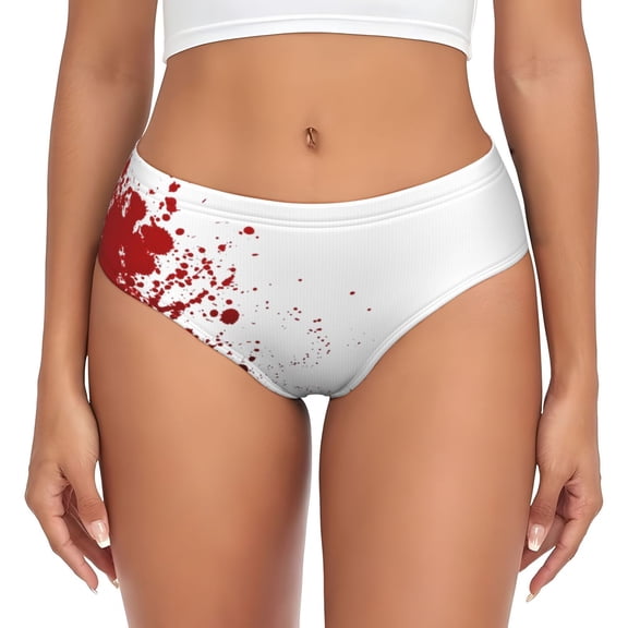 Women's Underwear Blood-Splatter-Pattern Hipster Panties Low Rise Briefs Ladies Bikini Underwear X-Small