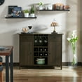 thumbnail image 5 of Furniture of America Levy Wood Wine Storage Buffet Table, Wenge, 5 of 7