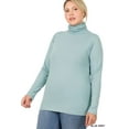 thumbnail image 2 of Zenana Plus Size Brushed Microfiber Mock Turtleneck Long Sleeve Lightweight Tee Shirt Top, 2 of 5