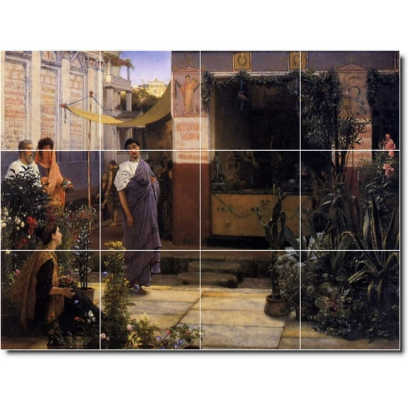 Ceramic Tile Mural-Lawrence Alma-Tadema Historical 11. 17" w x 12.75" h using (12) 4.25 x 4.25 ceramic tiles