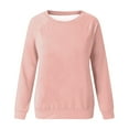 thumbnail image 4 of VKEKIEO Sweatshirts Women Crew Neck Long Sleeve Solid Jogging Rose Gold Polyester Sweatshirts For Women Clearance Under S10.00, 4 of 4