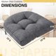 thumbnail image 2 of Cojines para sillas de comedor, cojines para asientos de cocina, juego de 4 almohadones con tiras para interior, antideslizantes, para oficina, gris oscuro, 2 of 4