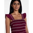 thumbnail image 3 of Time and Tru Women's and Women's Plus Sleeveless Smocked Cotton Midi Dress, Sizes XS-4X, 3 of 4
