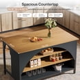 thumbnail image 4 of Tribesigns Bar Table, Industrial Home Bar Unit with 3 Storage Shelves, 55-Inch Rectangle Wooden Counter Height Table Wine Cabinet for Home Kitchen Pub, Brown and Black, 4 of 11